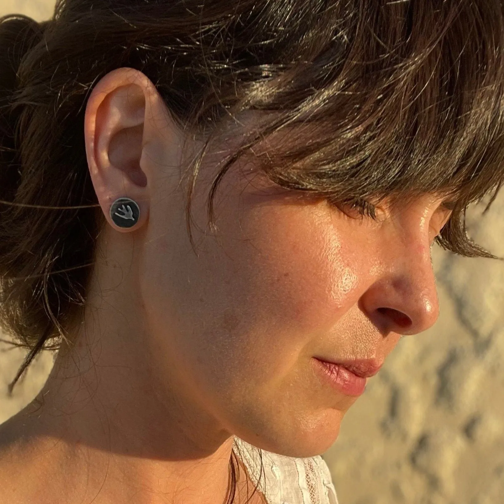 NEW! Oxidized Silver Circles with Bird Posts by Ashley Procopio