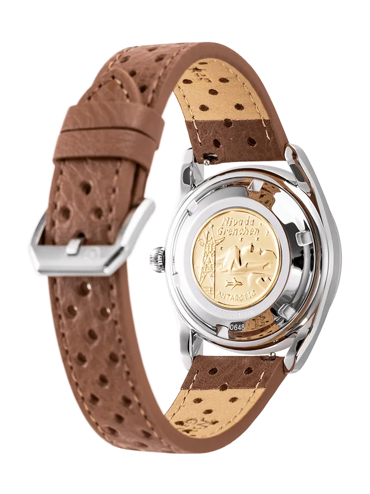 Nivada Grenchen Super Antarctic 3.6.9 Brown No Vintage Effect - White Luminous Men's Automatic Watch