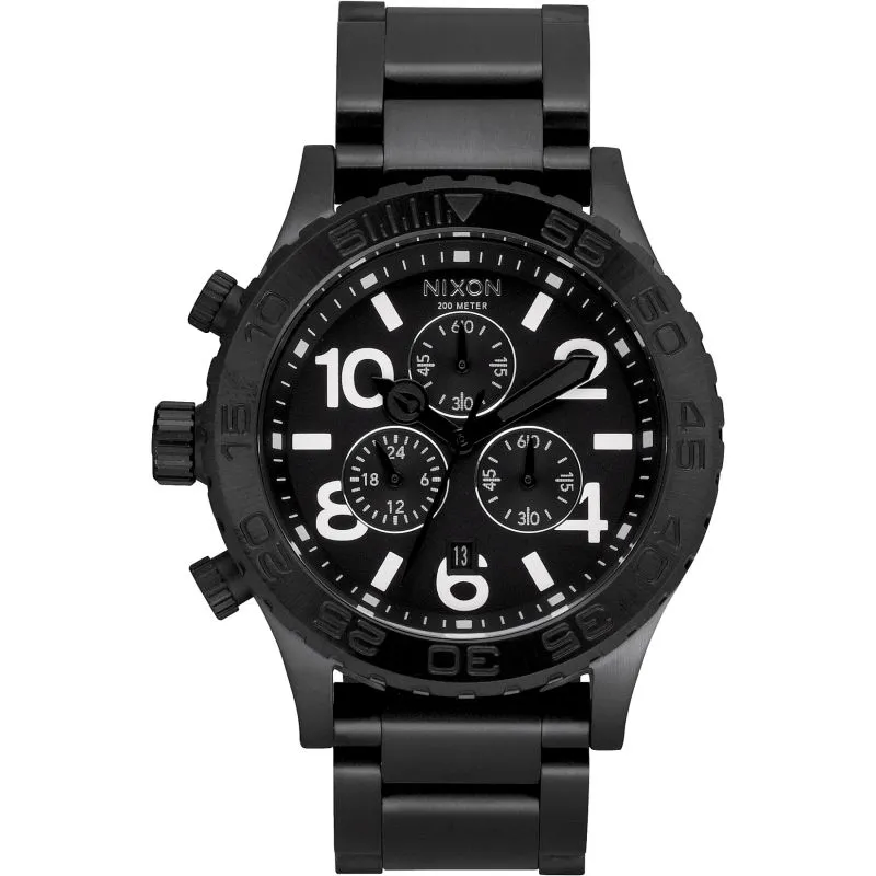 Nixon 42-20 Chrono Black Dial Steel Men's Watch Men's Watch A037-001