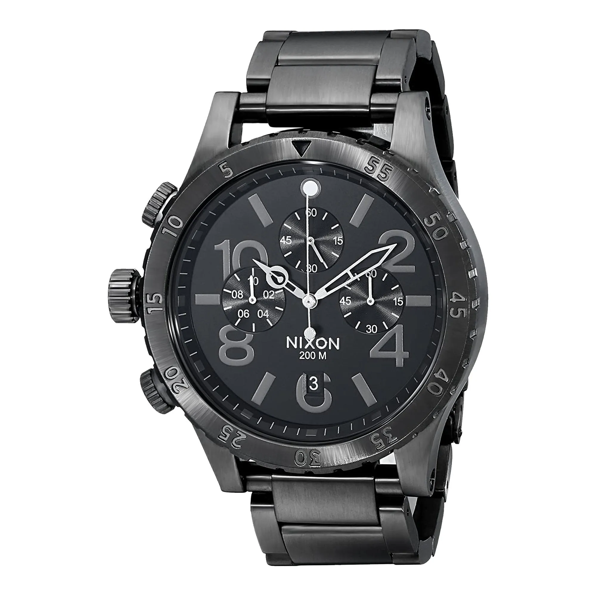 Nixon 48-20 Chrono Black Dial Gunmetal Ion-plated Men's Watch Men's Watch A486-632