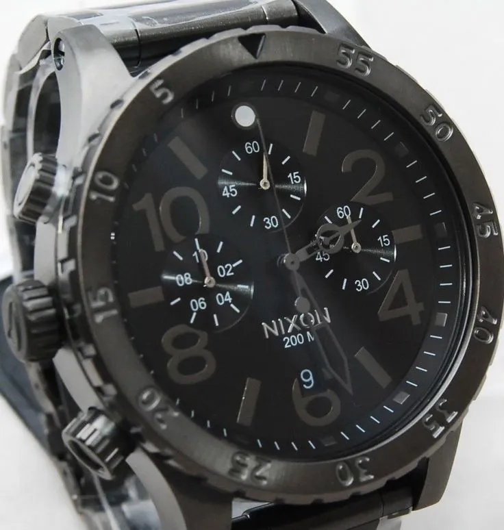 Nixon 48-20 Chrono Black Dial Gunmetal Ion-plated Men's Watch Men's Watch A486-632