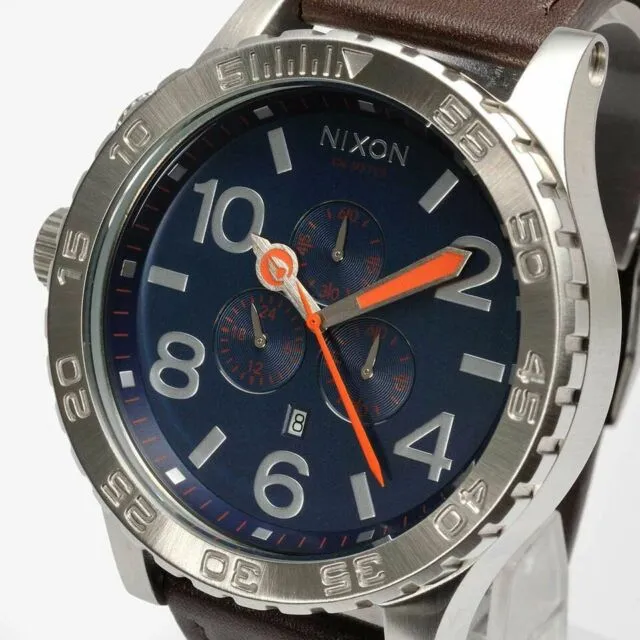 Nixon 51-30 Chrono Leather Navy & Brown Men's Watch Men's Watch A124-897