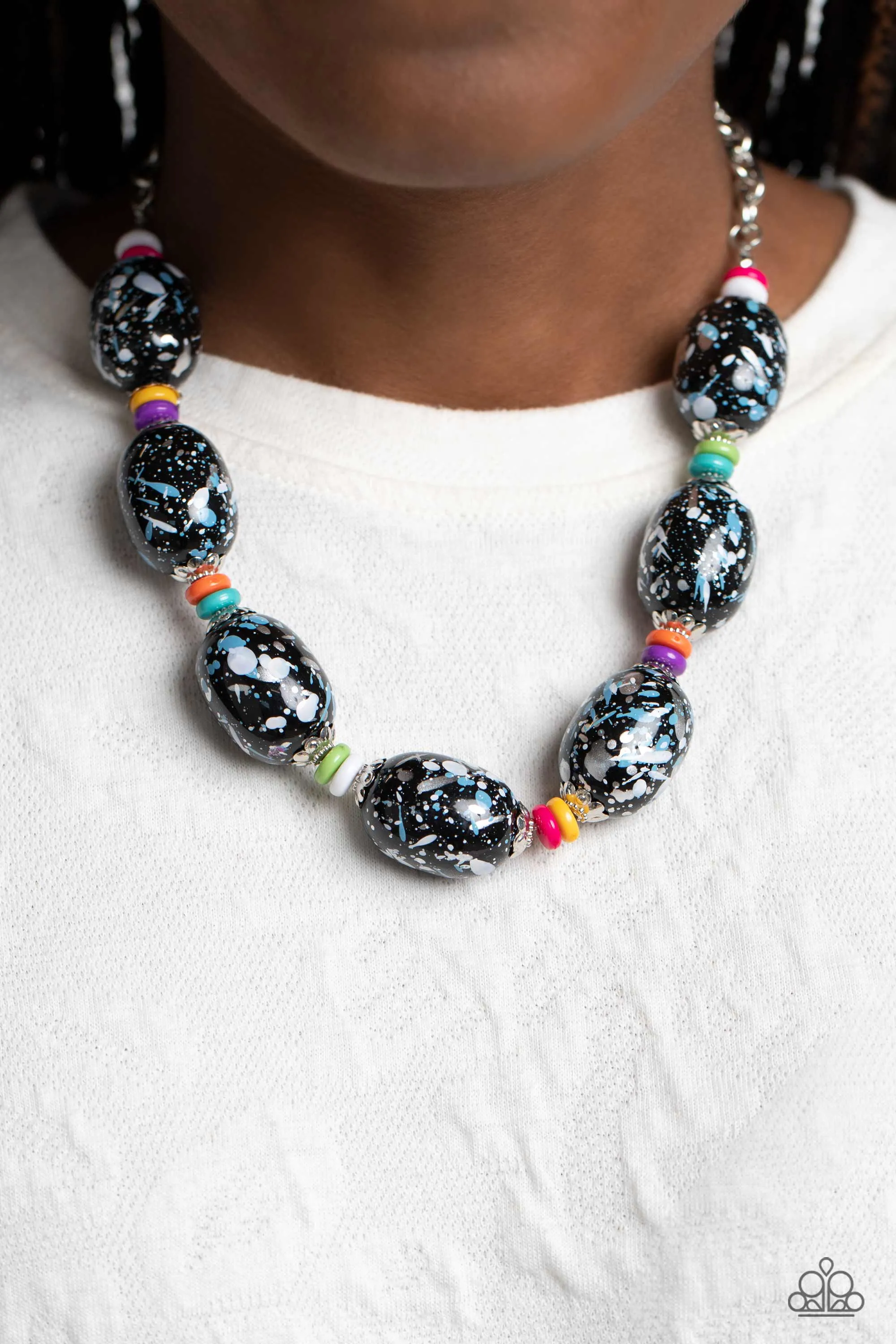 No Laughing SPLATTER Multi Necklace Paparazzi