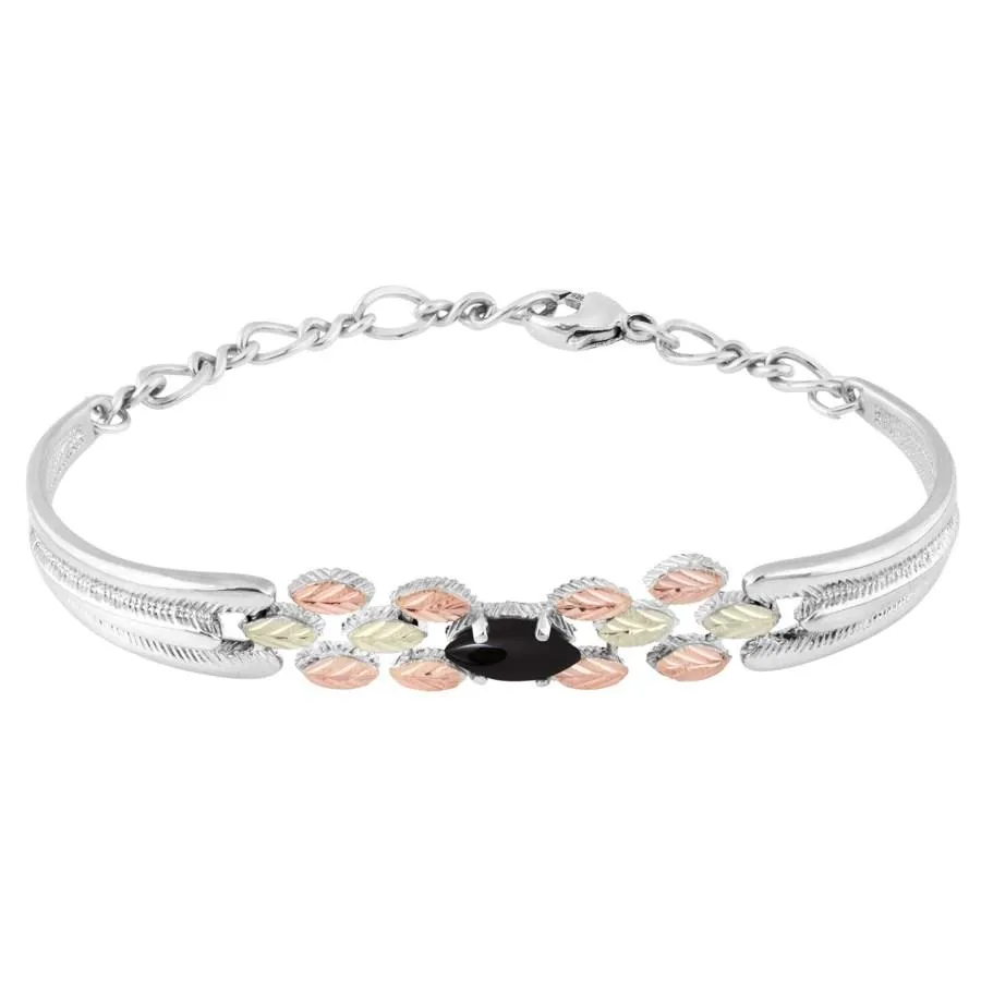 Onyx - Sterling Silver Black Hills Gold Bracelet