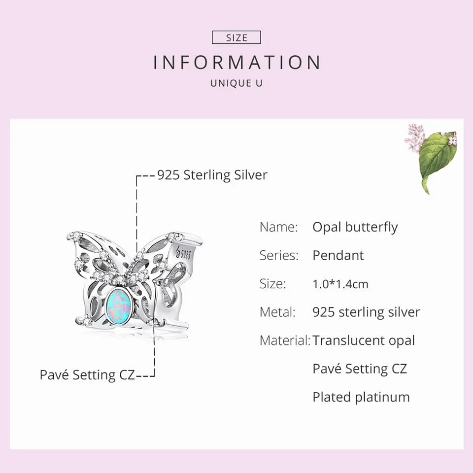 Opal Butterfly Charm