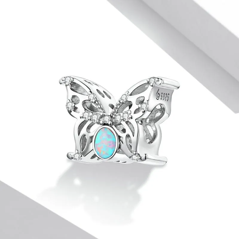 Opal Butterfly Charm