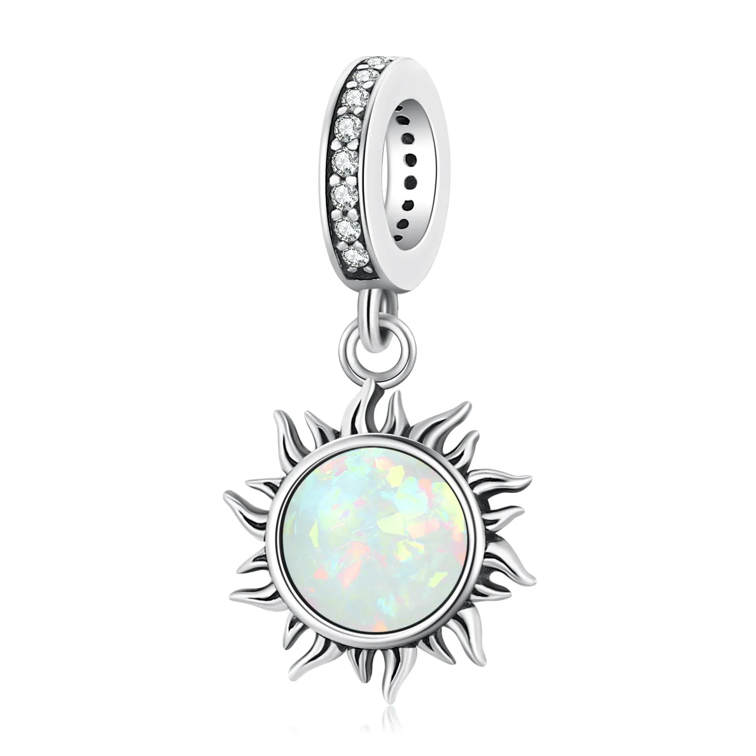 Opal Sun Pendant Charm