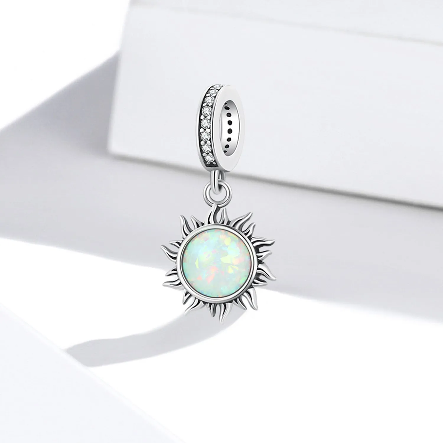 Opal Sun Pendant Charm