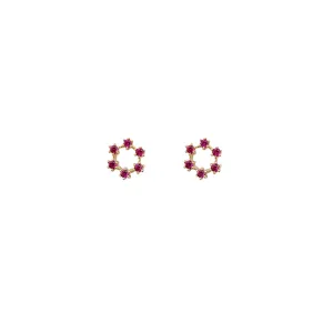 Open Circle Zirconia Stud Earrings (14K)
