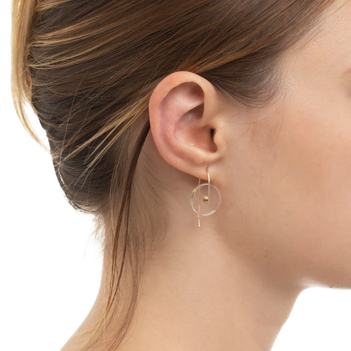 ORBITAL Quartz Hook Earring Small size