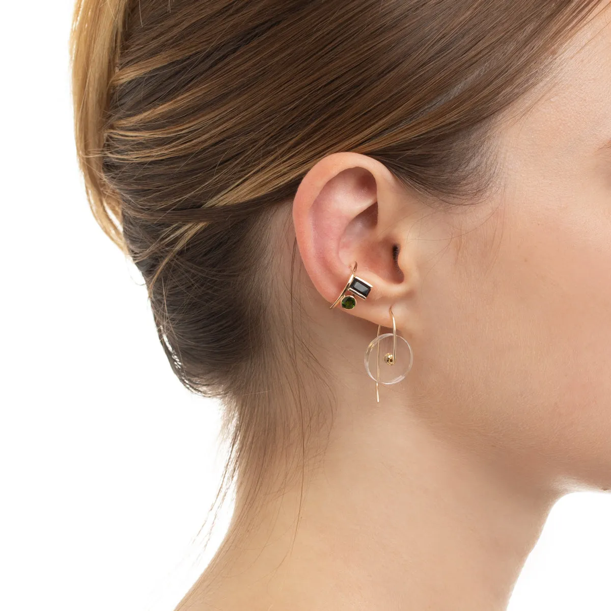 ORBITAL Quartz Hook Earring Small size