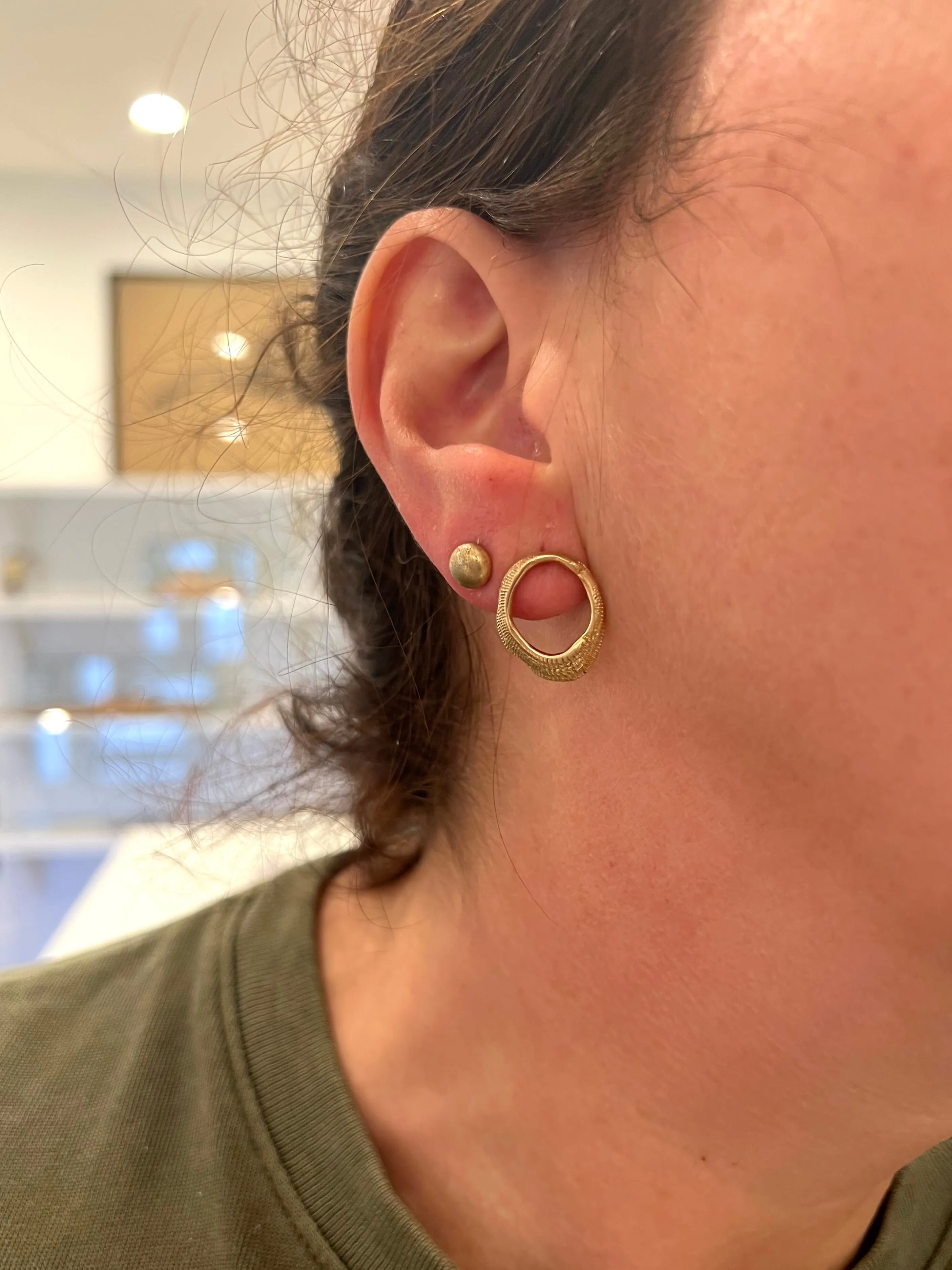 Organic Circular Stud Earrings