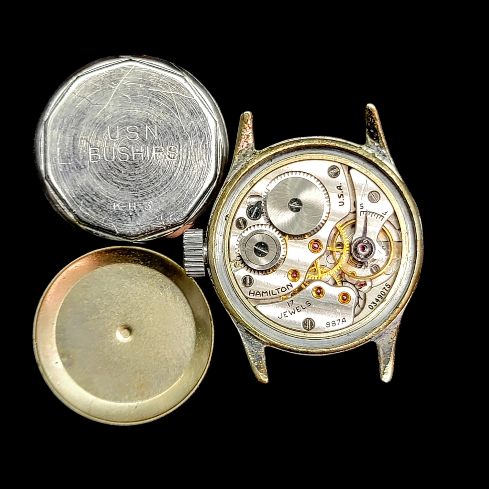 Original Hamilton U.S.N. BuShips Watch Grade 987A 1940's