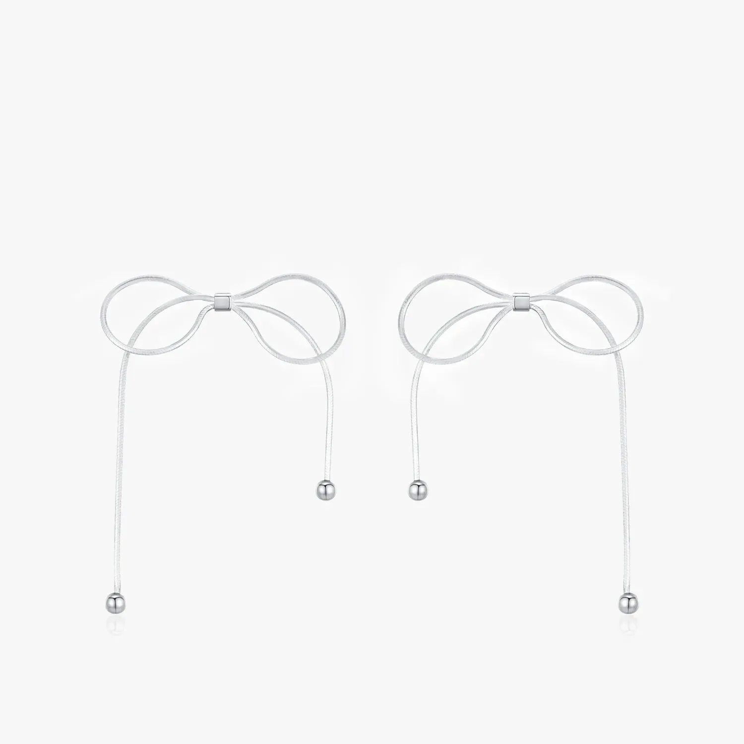 Oversized Chain Bowknot Charm Stud Earrings