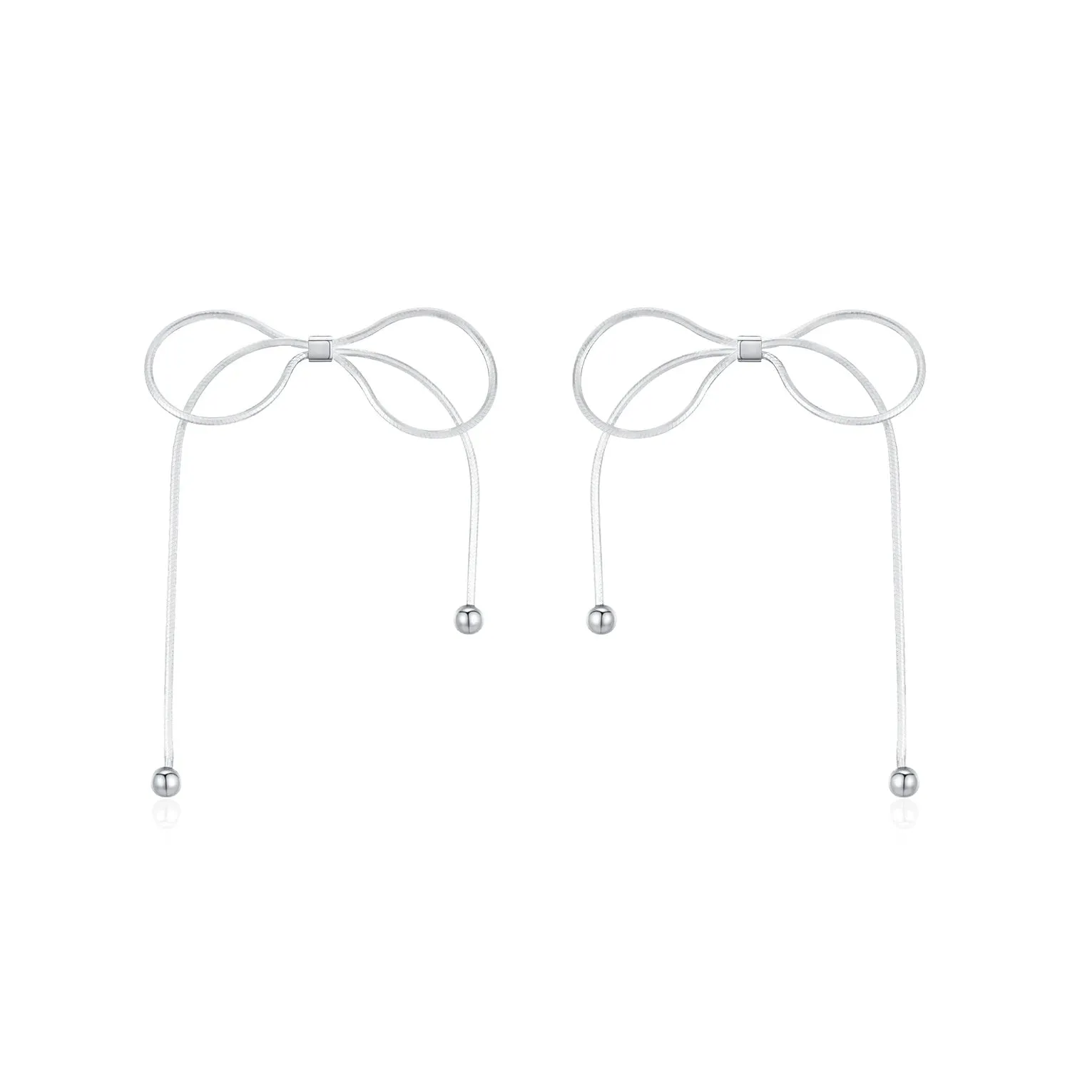 Oversized Chain Bowknot Charm Stud Earrings