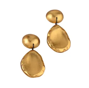 OVERSIZED FREEFORM EARRINGS. GOLD