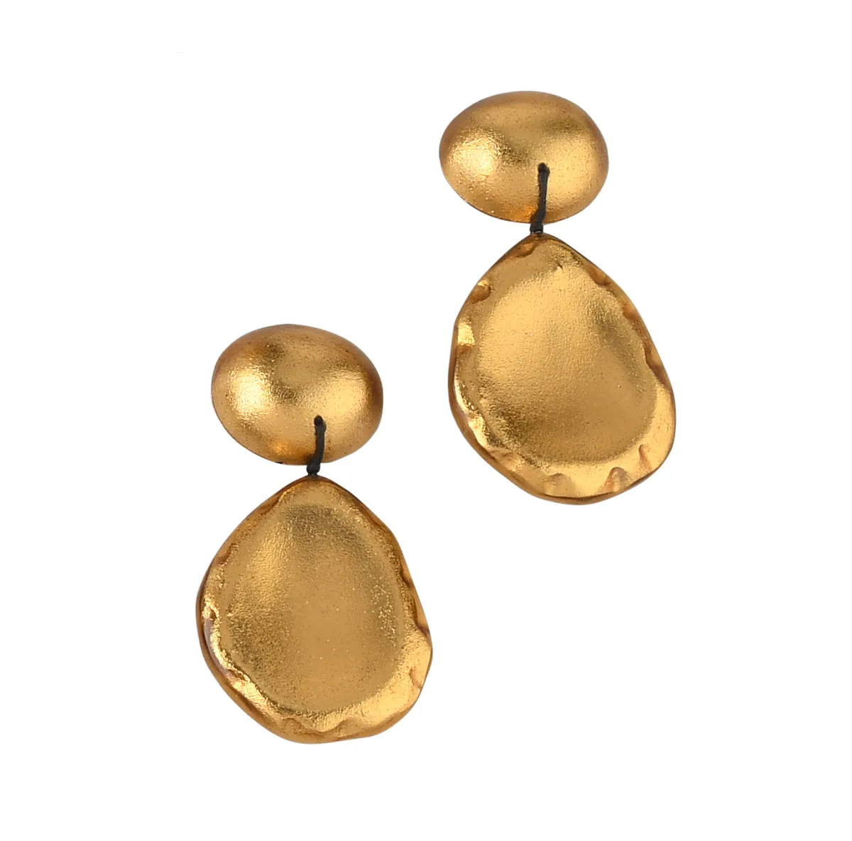 OVERSIZED FREEFORM EARRINGS. GOLD