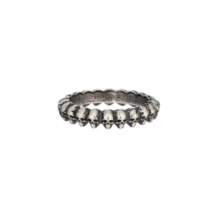 Oxidized Sterling Skull Band Ring