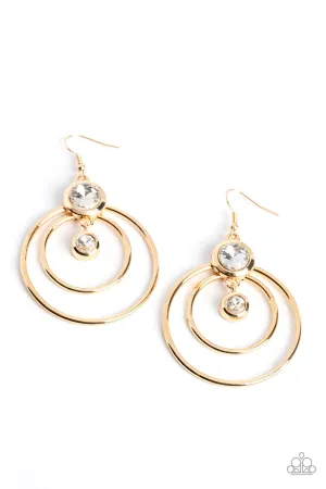 PAPARAZZI Dapperly Deluxe - Gold EARRINGS