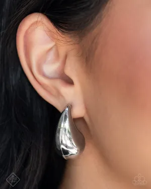 Paparazzi Raindrop Reveal - Silver Earrings (October 2024 Fashion Fix)