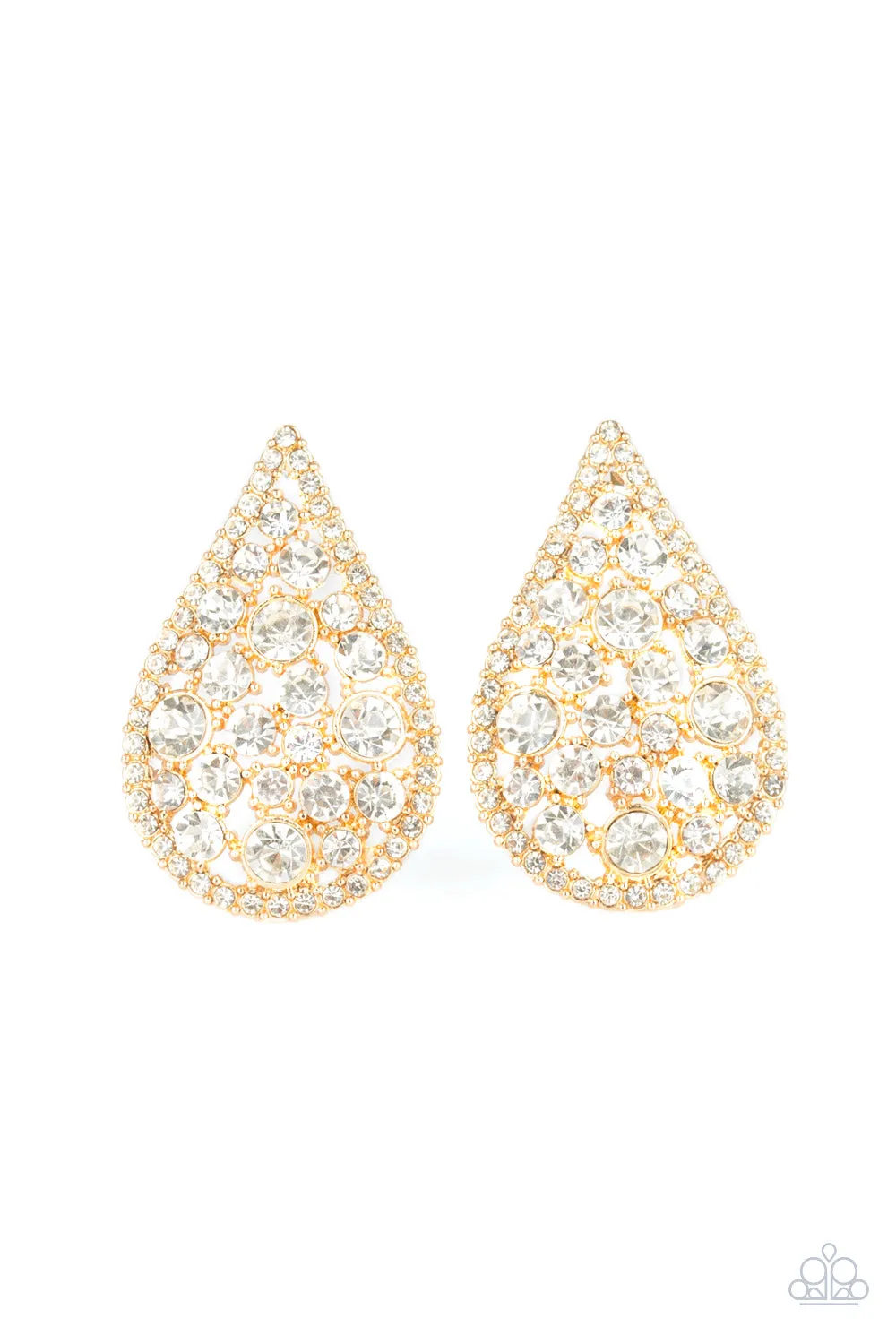 Paparazzi - REIGN-Storm - Gold Earring