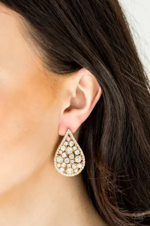 Paparazzi - REIGN-Storm - Gold Earring