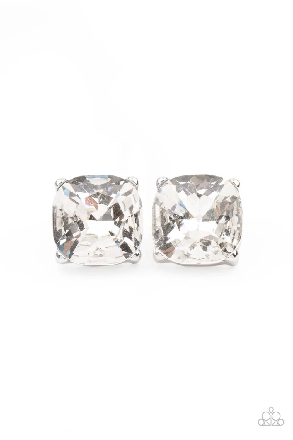 Paparazzi Royalty High - White Post Earrings