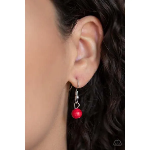 Paparazzi Sedona Sandstone - Red Necklace & Earrings Set
