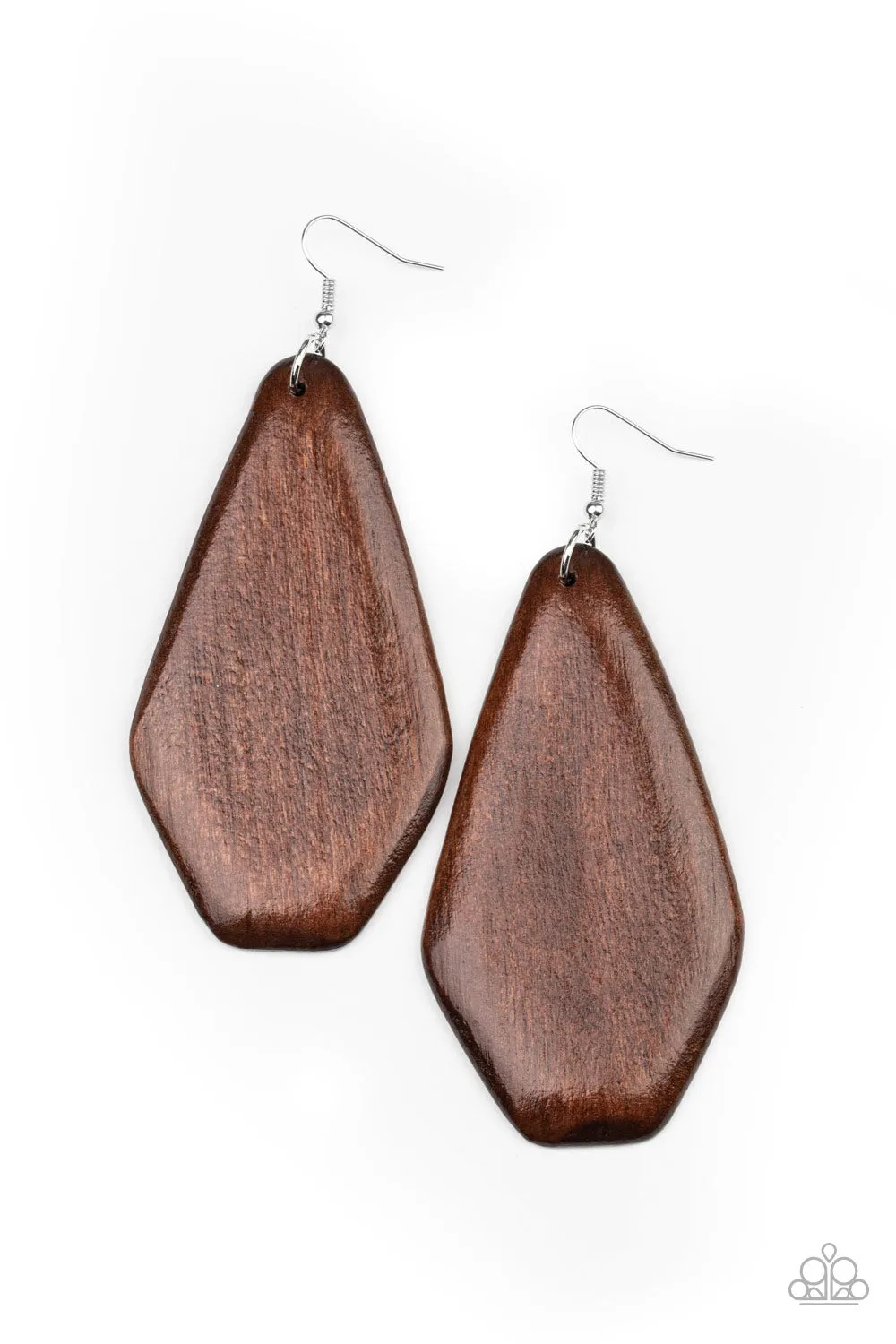 Paparazzi Vacation Ready - Brown Wooden Earrings