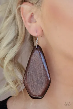Paparazzi Vacation Ready - Brown Wooden Earrings
