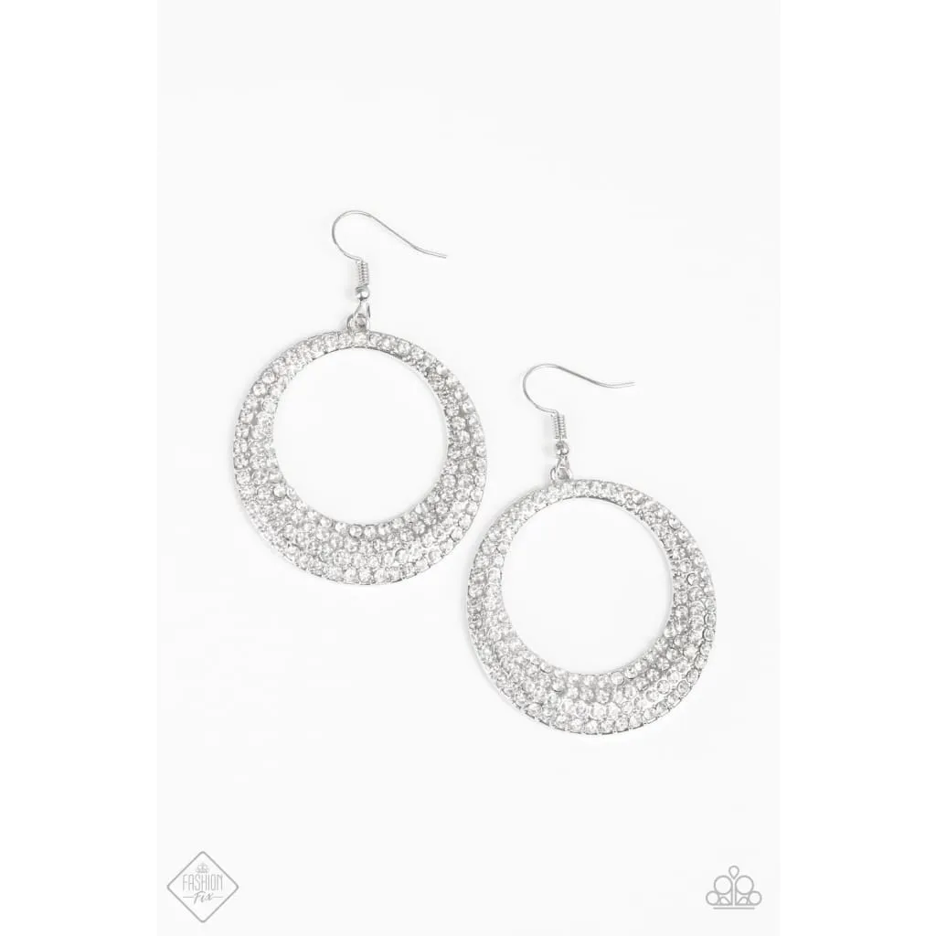 Paparazzi Very Victorious - White Earrings