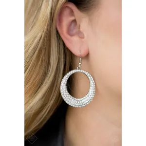 Paparazzi Very Victorious - White Earrings