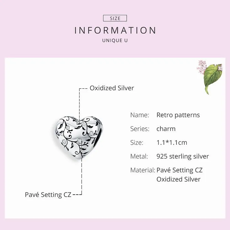 Pattern Heart Charm
