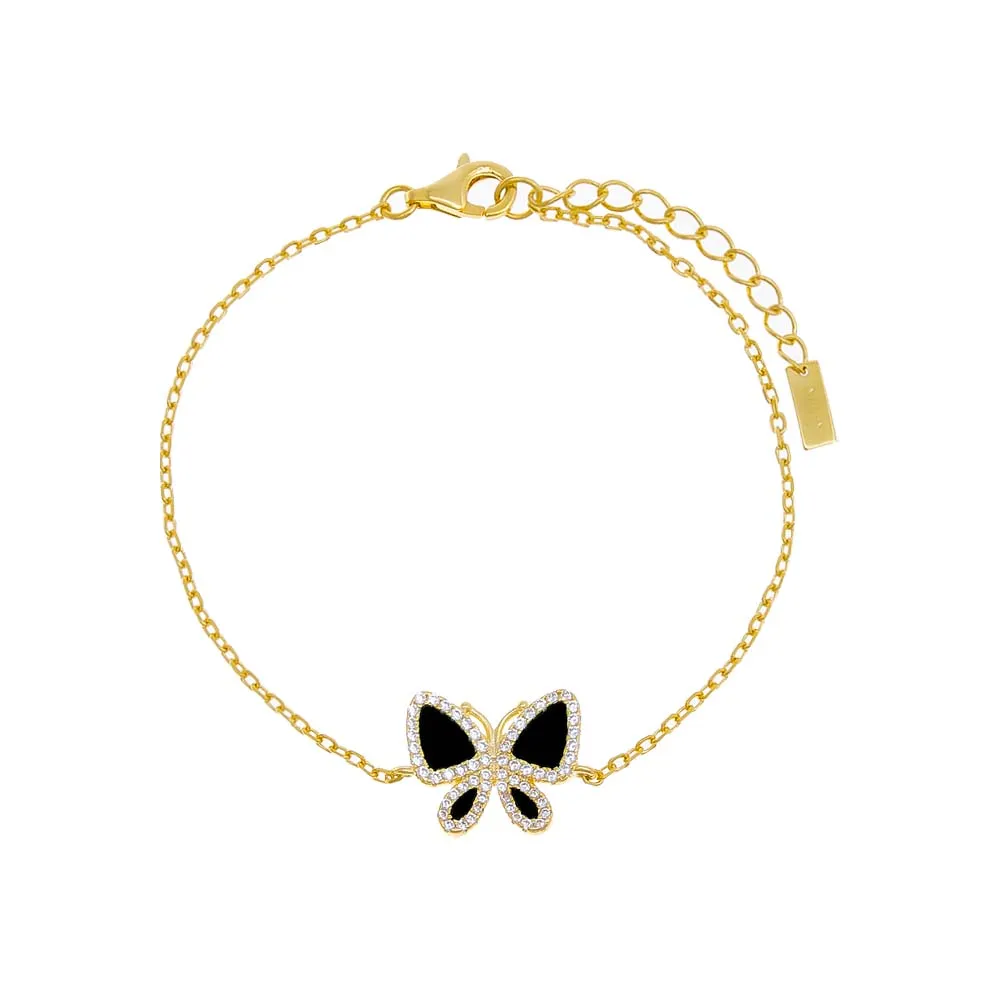 Pavé Gemstone Butterfly Bracelet