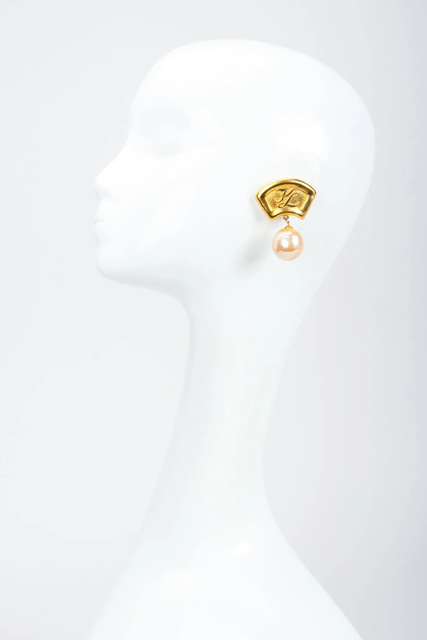 Pearl Fan Drop Earrings