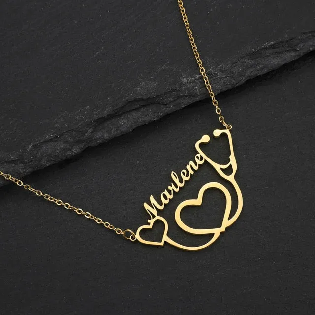 Personalized Name Necklace in Italics font For Women Men Gold Silver Chain Lovers