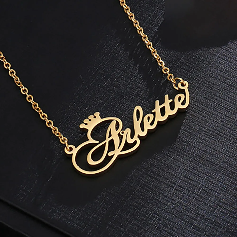 Personalized Name Necklace in Italics font For Women Men Gold Silver Chain Lovers