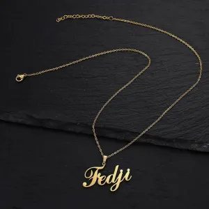 Personalized Name Necklace in Italics font For Women Men Gold Silver Chain Lovers