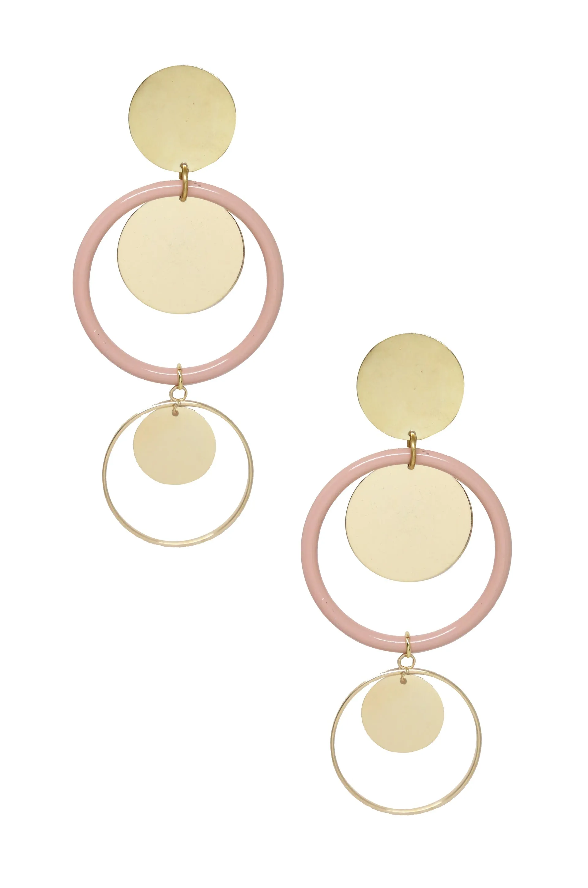 Petunia Light Pink Circular Earrings
