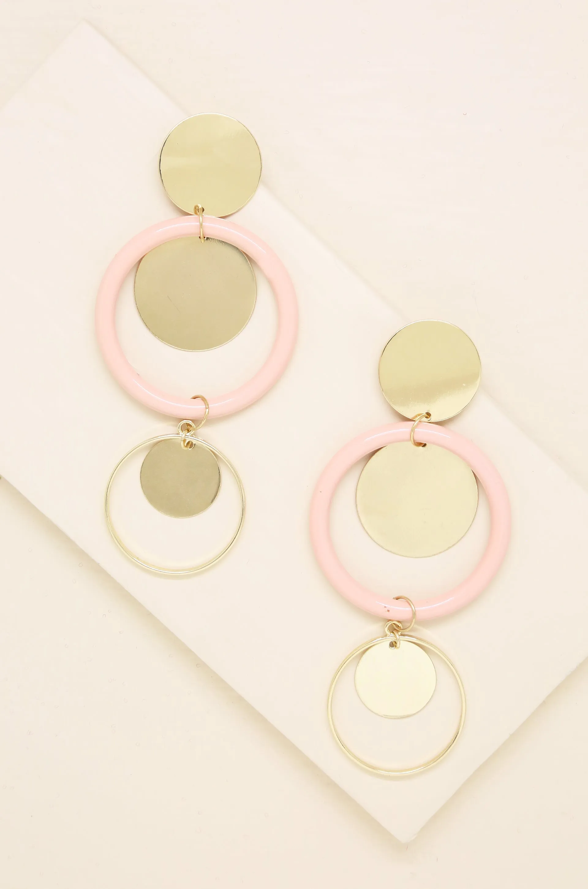 Petunia Light Pink Circular Earrings