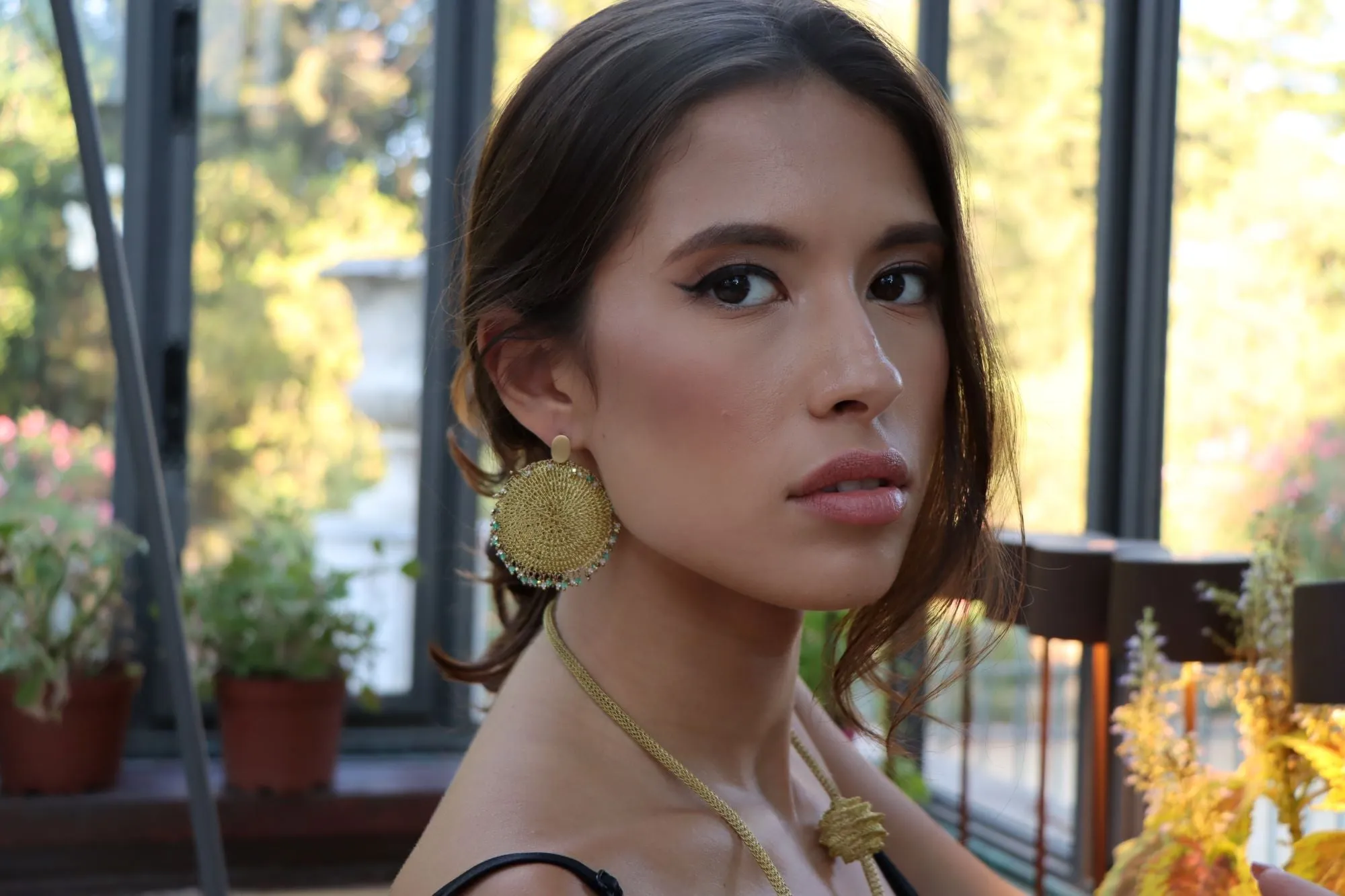 Phylum earrings green onyx (S)