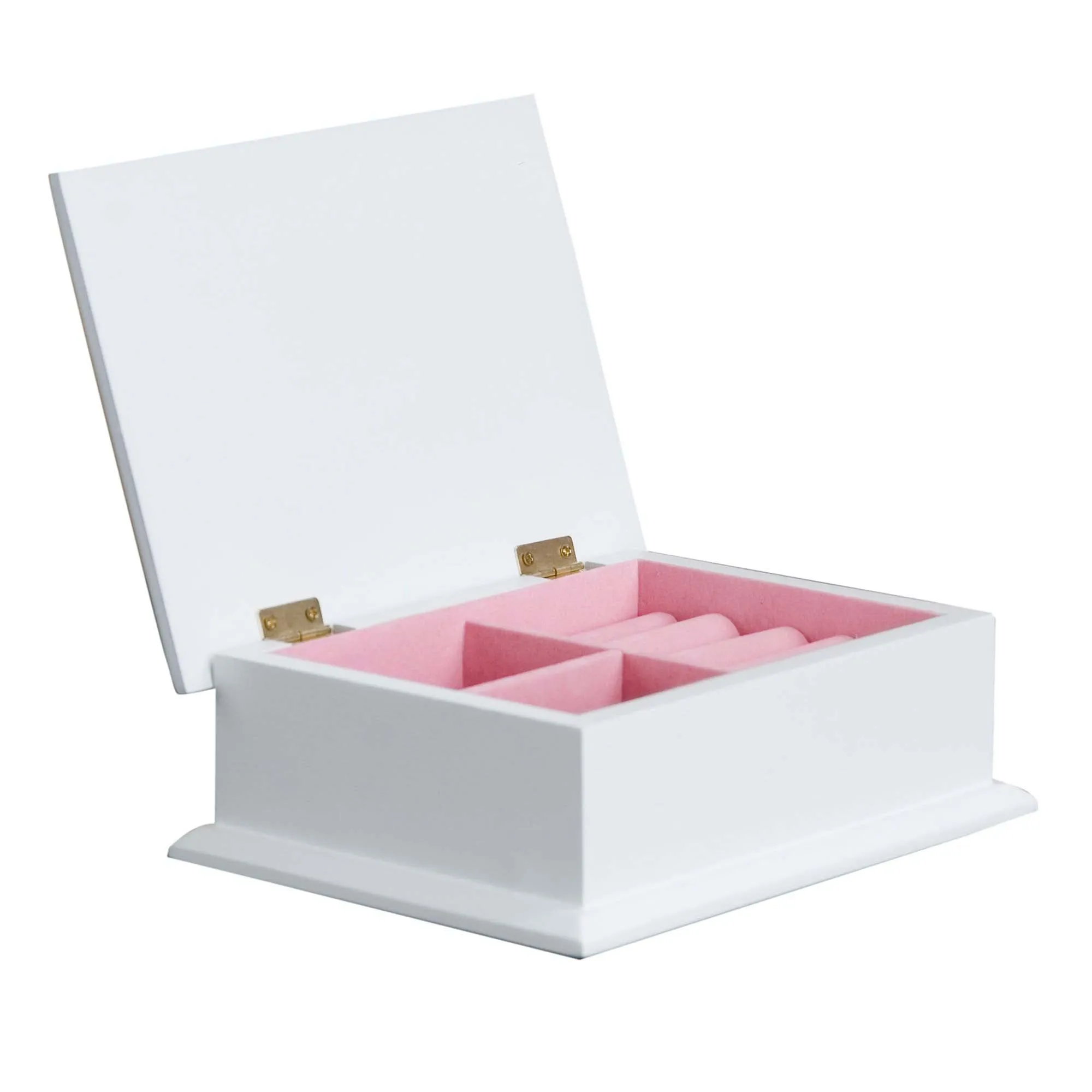 Pink Gray Floral Cross Lift Top Jewelry Box