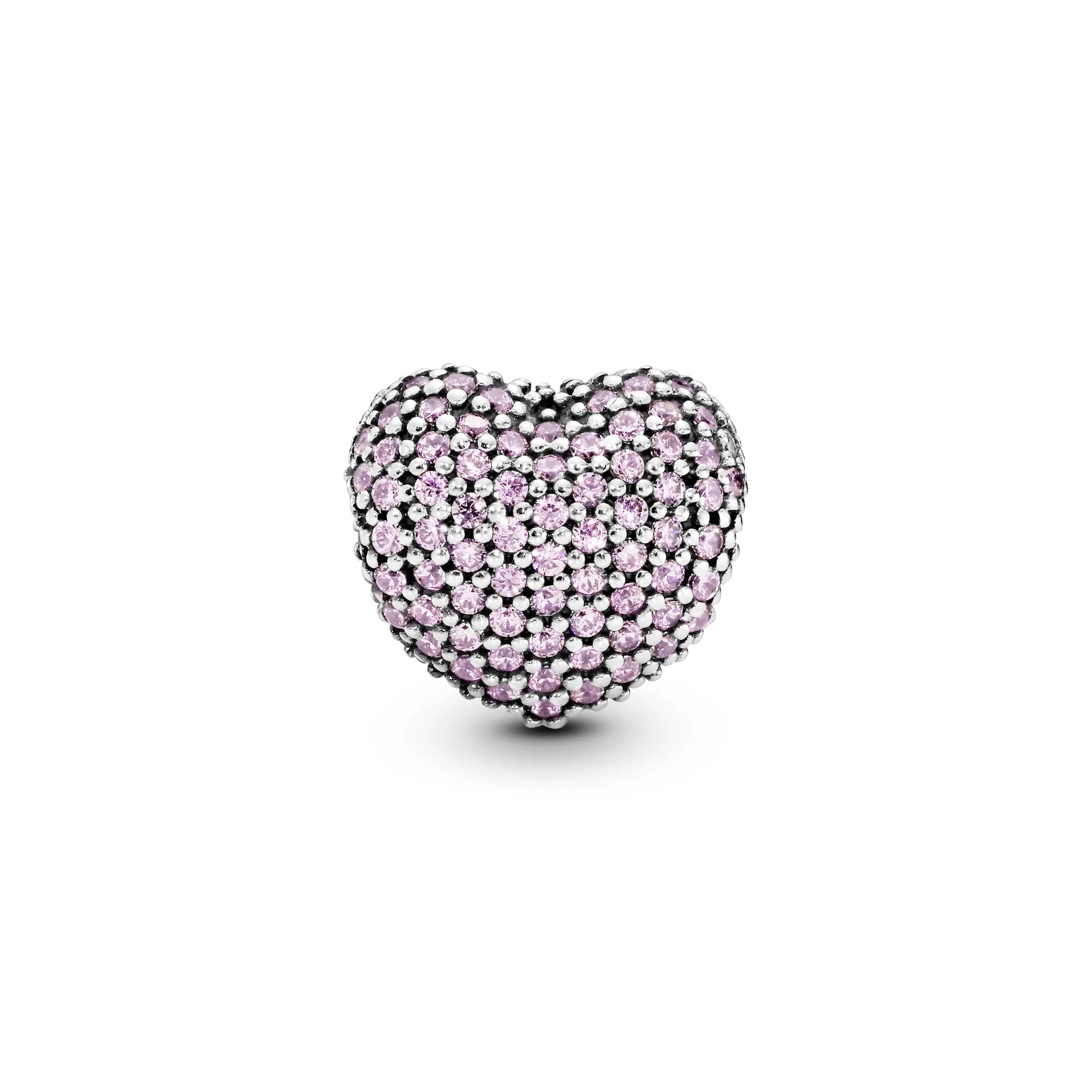 Pink Pavé Heart Clip Charm