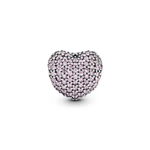 Pink Pavé Heart Clip Charm
