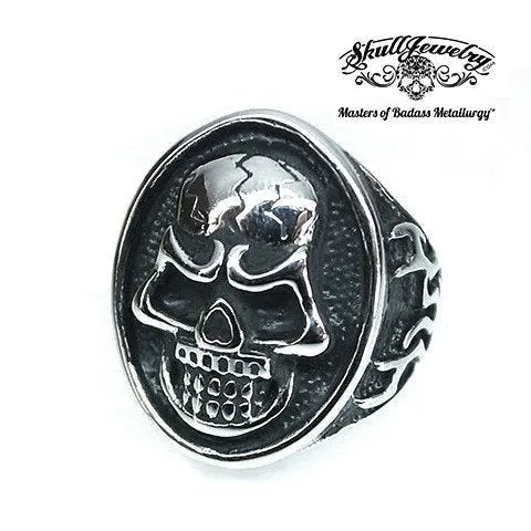 PINKY RING - Round About Midnight Skull Ring (#4285)
