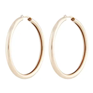 Polished Gold Oversized Tube Hoop Earrings