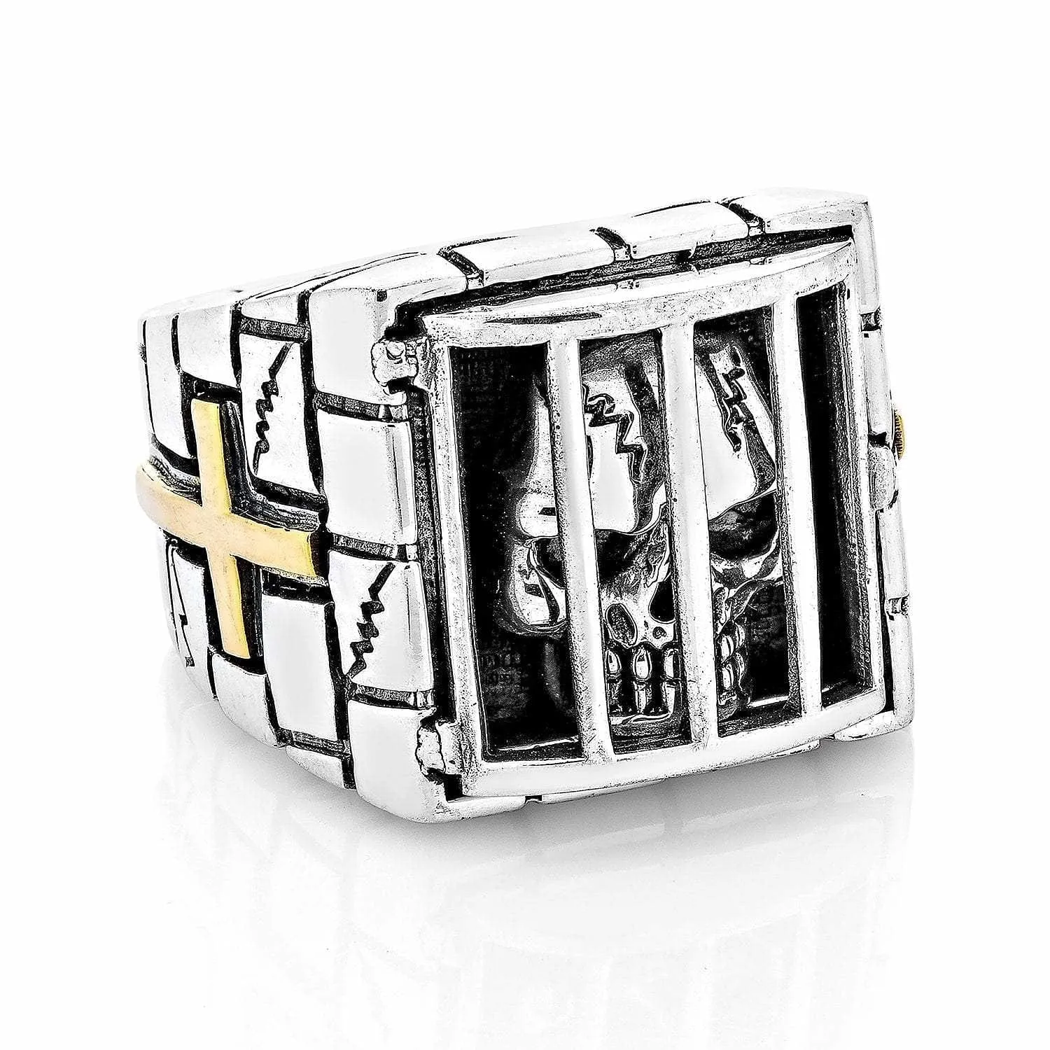 Prisoner Skull Sterling Silver Ring