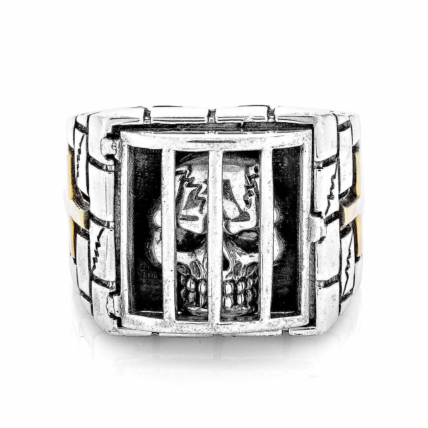 Prisoner Skull Sterling Silver Ring
