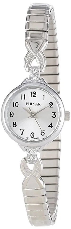 Pulsar Women's PPH549 Expansion Crystal Accented Silver-Tone Stainless Steel Watch