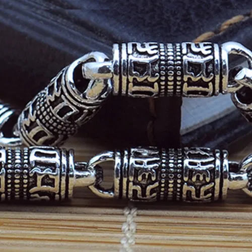 Real Solid 925 Sterling Silver Bracelets Link Chain Buddha Lection Jewelry 7.5" - 8.9"